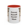 11oz Parson Russell Terrier Dog Mom Mug, Red, front view