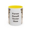 11oz Parson Russell Terrier Dog Mom Mug, Yellow, front view