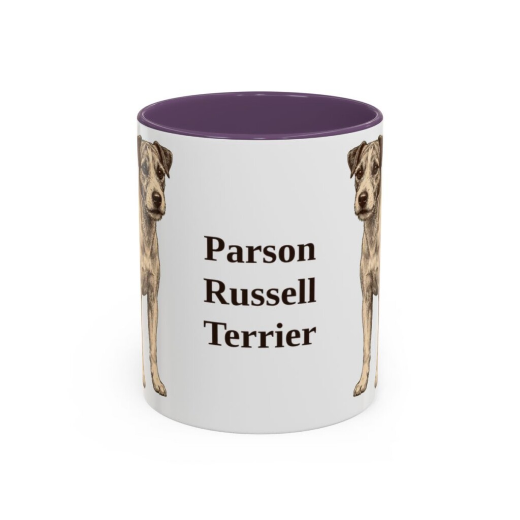 11oz Parson Russell Terrier Mug, Purple, front view
