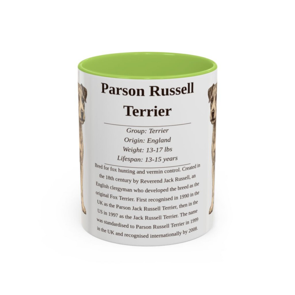 11oz-parson-russell-terrier-mug-writeup-light-green 11oz parson russell terrier mug, Light Green
