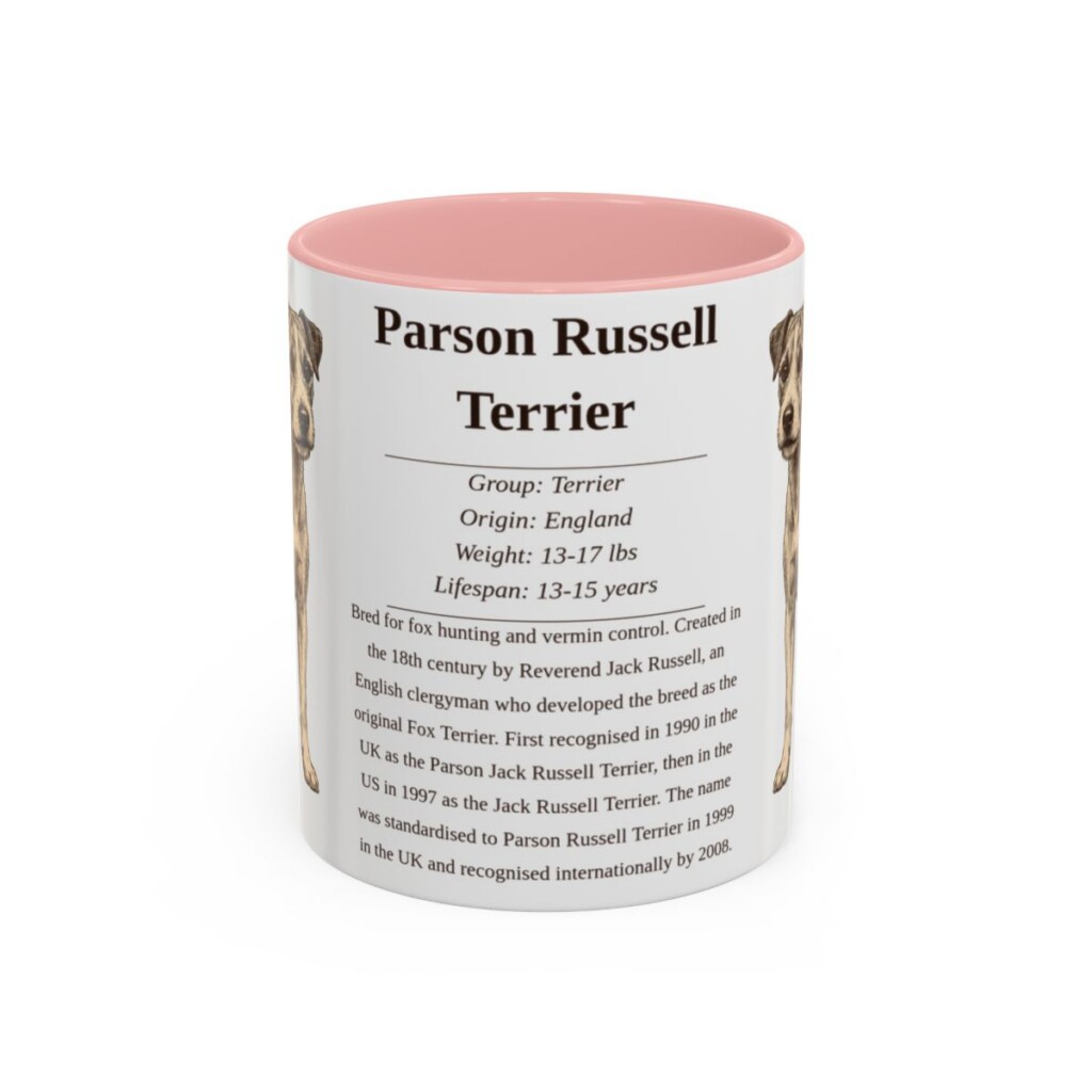 11oz-parson-russell-terrier-mug-writeup-pink 11oz parson russell terrier mug, Pink