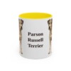 11oz Parson Russell Terrier Mug, Yellow, front view