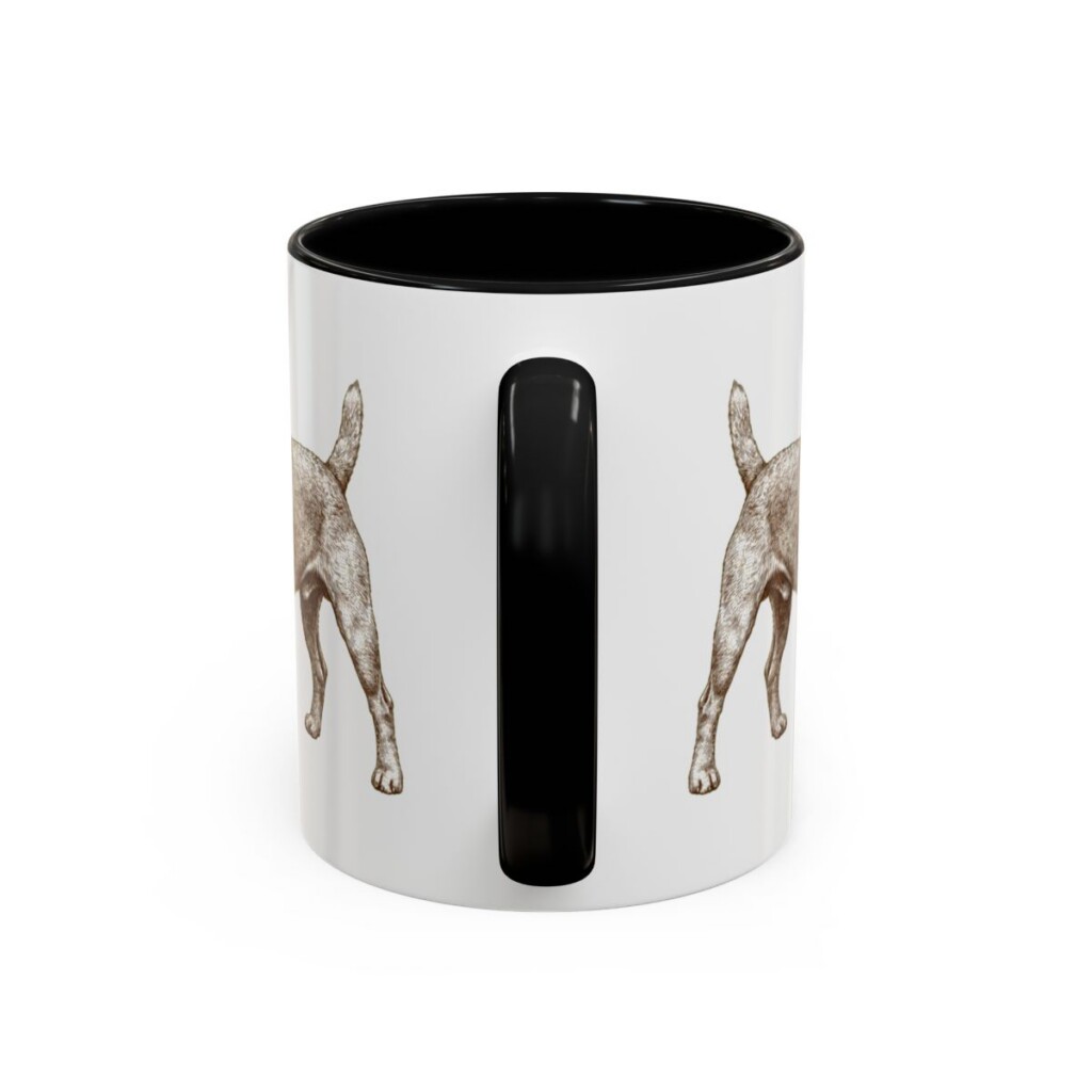 11oz Patterdale Terrier Dog Dad Mug, Black, back view