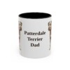 11oz Patterdale Terrier Dog Dad Mug, Black, front view