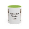 11oz Patterdale Terrier Dog Dad Mug, Light Green, front view