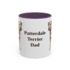 11oz Patterdale Terrier Dog Dad Mug, Purple, front view