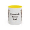 11oz Patterdale Terrier Dog Dad Mug, Yellow, front view