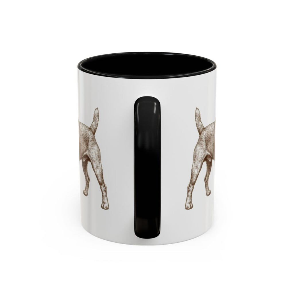 11oz Funny Patterdale Terrier Mug, Black, back view