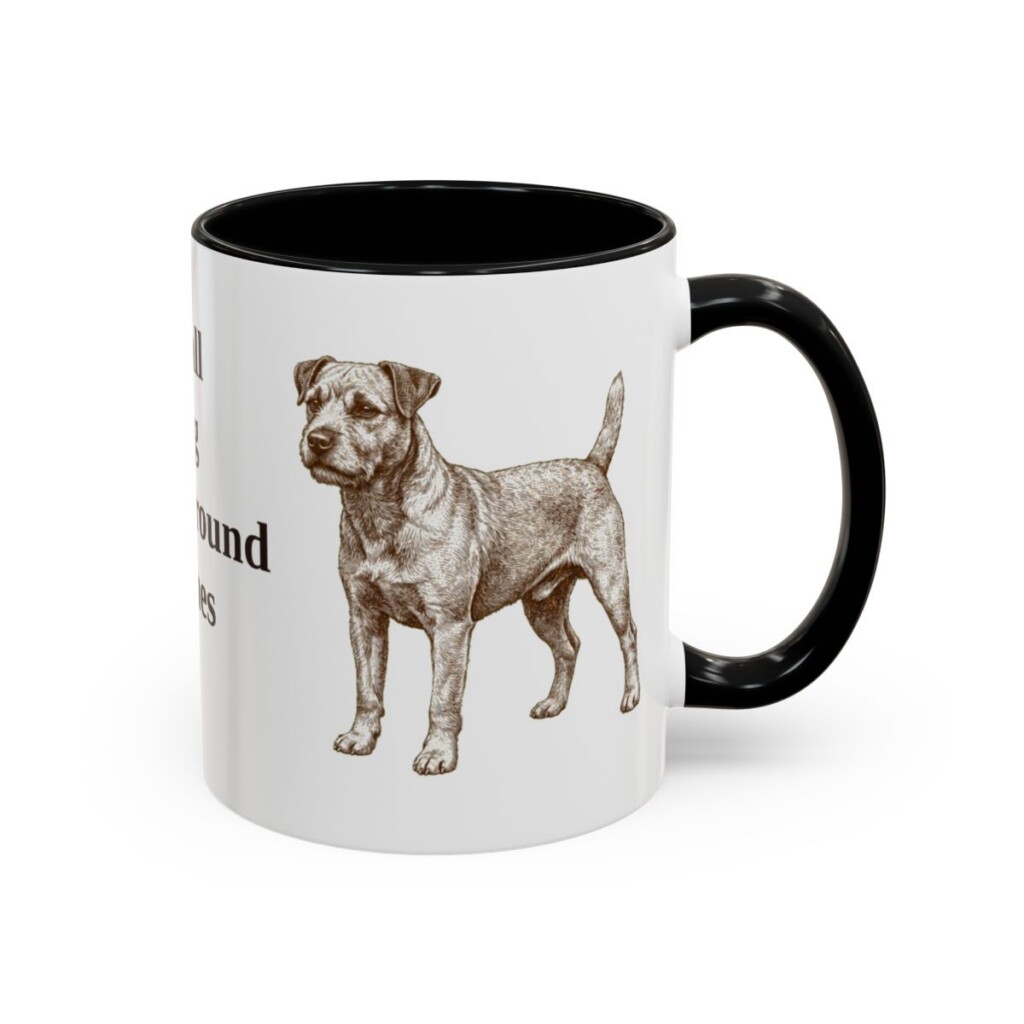 11oz Funny Patterdale Terrier Mug, Black, right side view