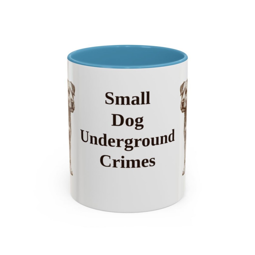 11oz Funny Patterdale Terrier Mug, Light Blue, front view