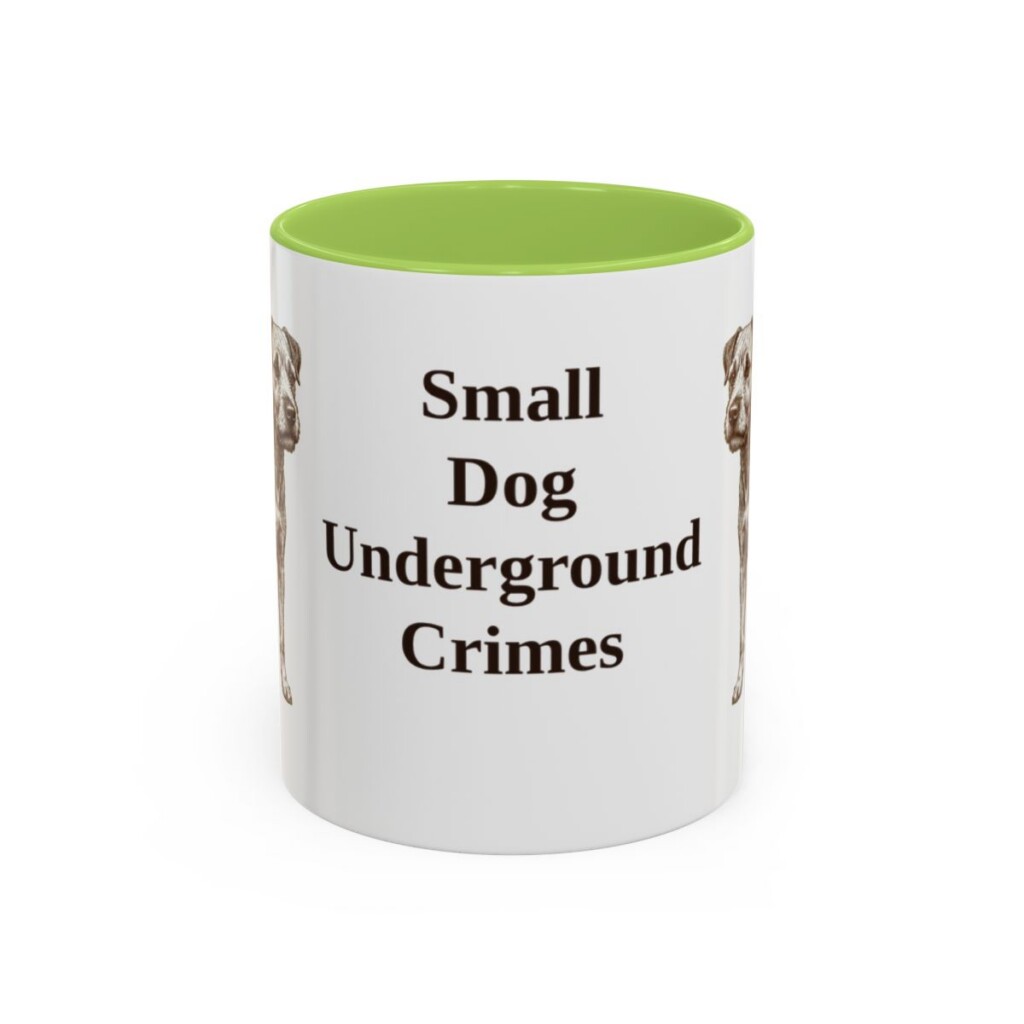 11oz Funny Patterdale Terrier Mug, Light Green, front view