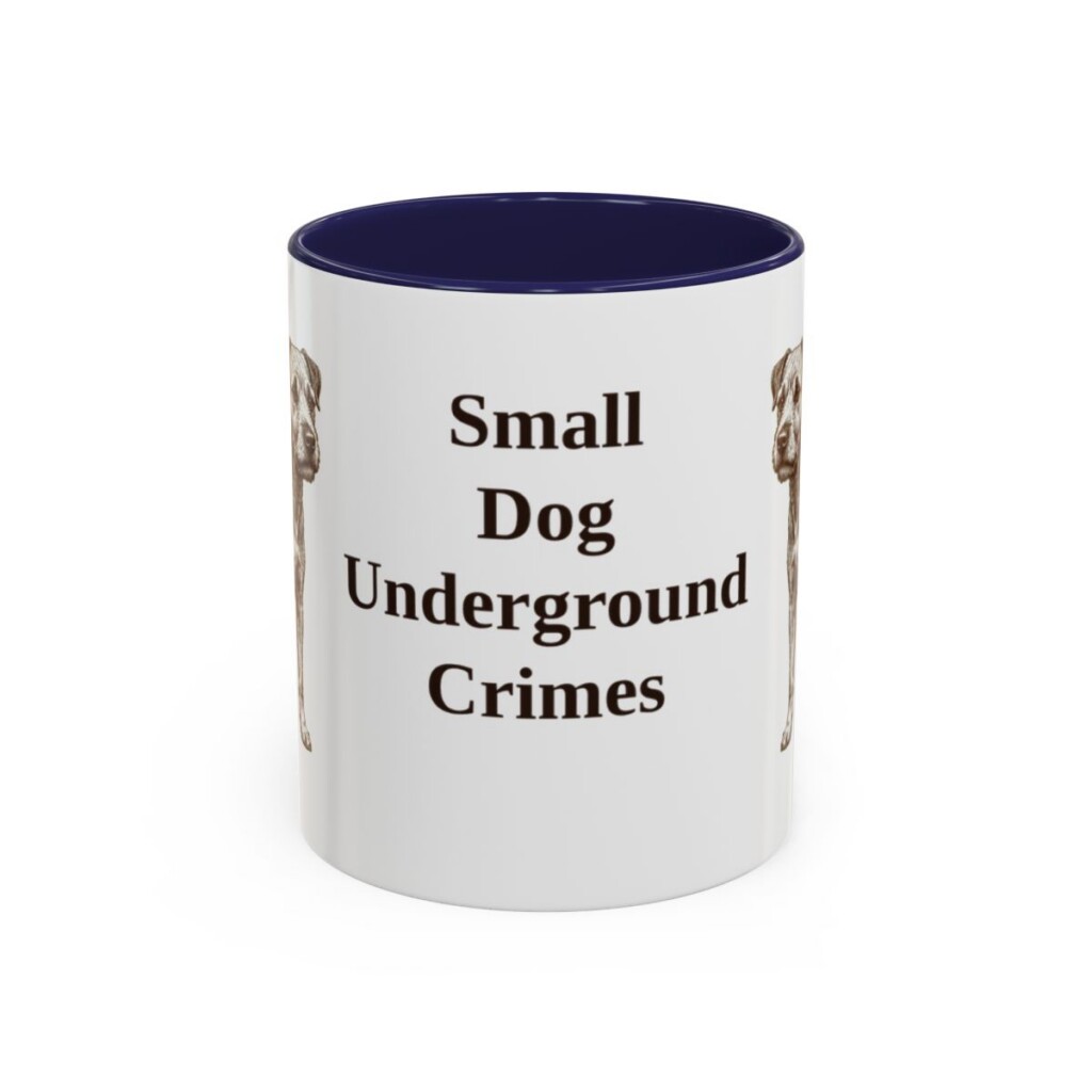 11oz Funny Patterdale Terrier Mug, Navy, front view