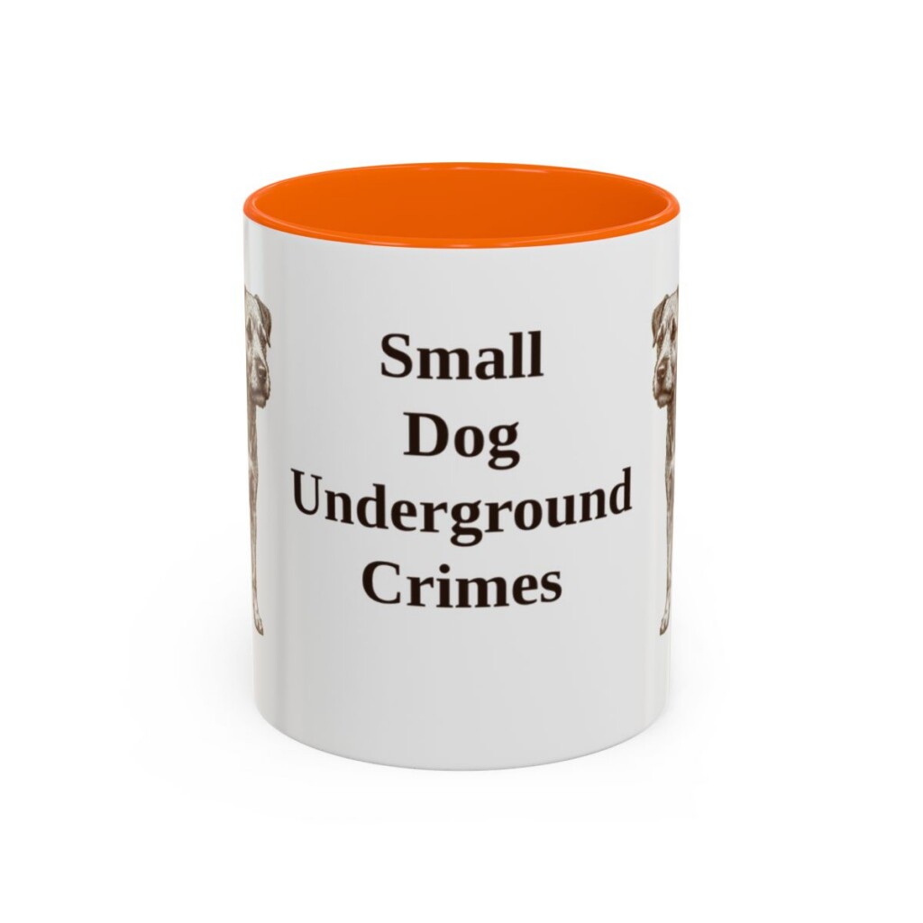 11oz Funny Patterdale Terrier Mug, Orange, front view