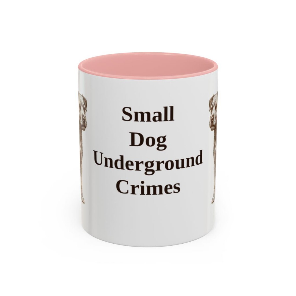 11oz Funny Patterdale Terrier Mug, Pink, front view