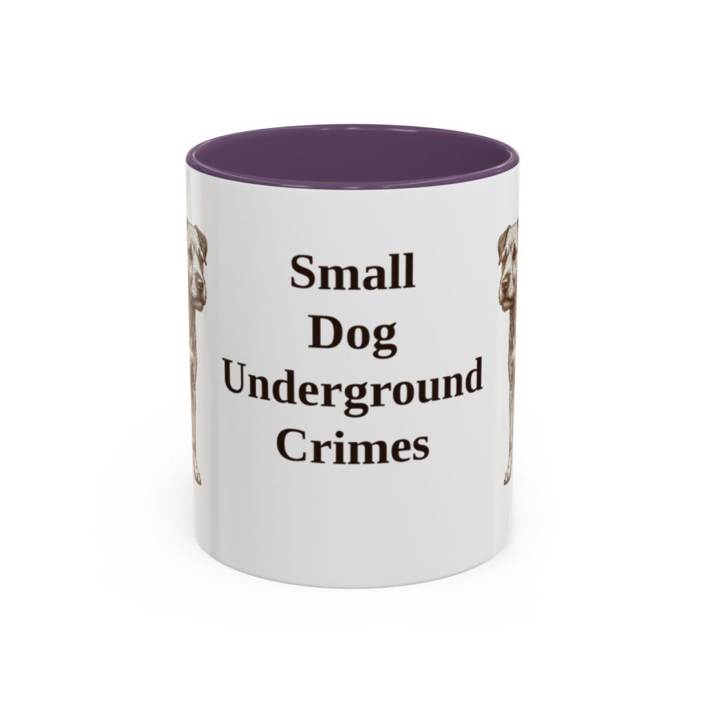 11oz Funny Patterdale Terrier Mug, Purple, front view