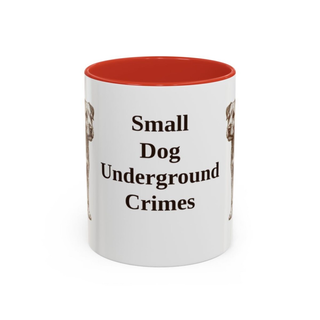 11oz Funny Patterdale Terrier Mug, Red, front view
