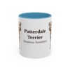 11oz-patterdale-terrier-mug-latin-light-blue 11oz Patterdale Terrier Latin Mug, Light Blue, front view