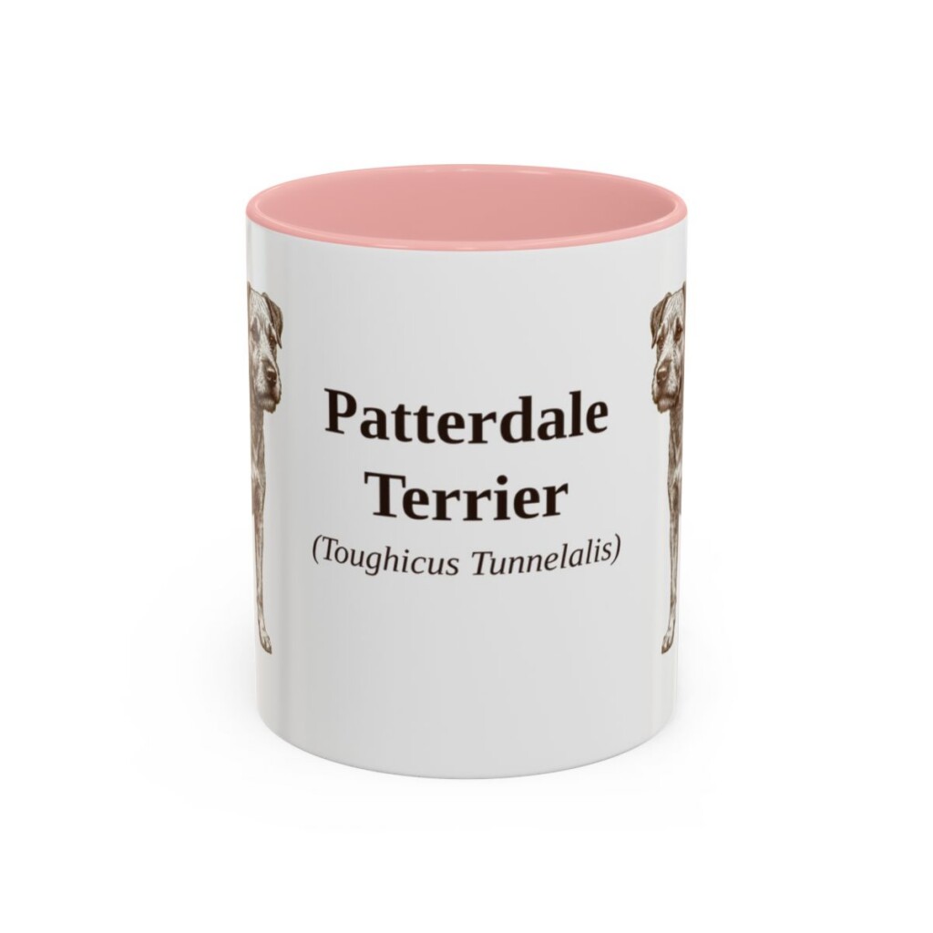 11oz-patterdale-terrier-mug-latin-pink 11oz Patterdale Terrier Latin Mug, Pink, front view