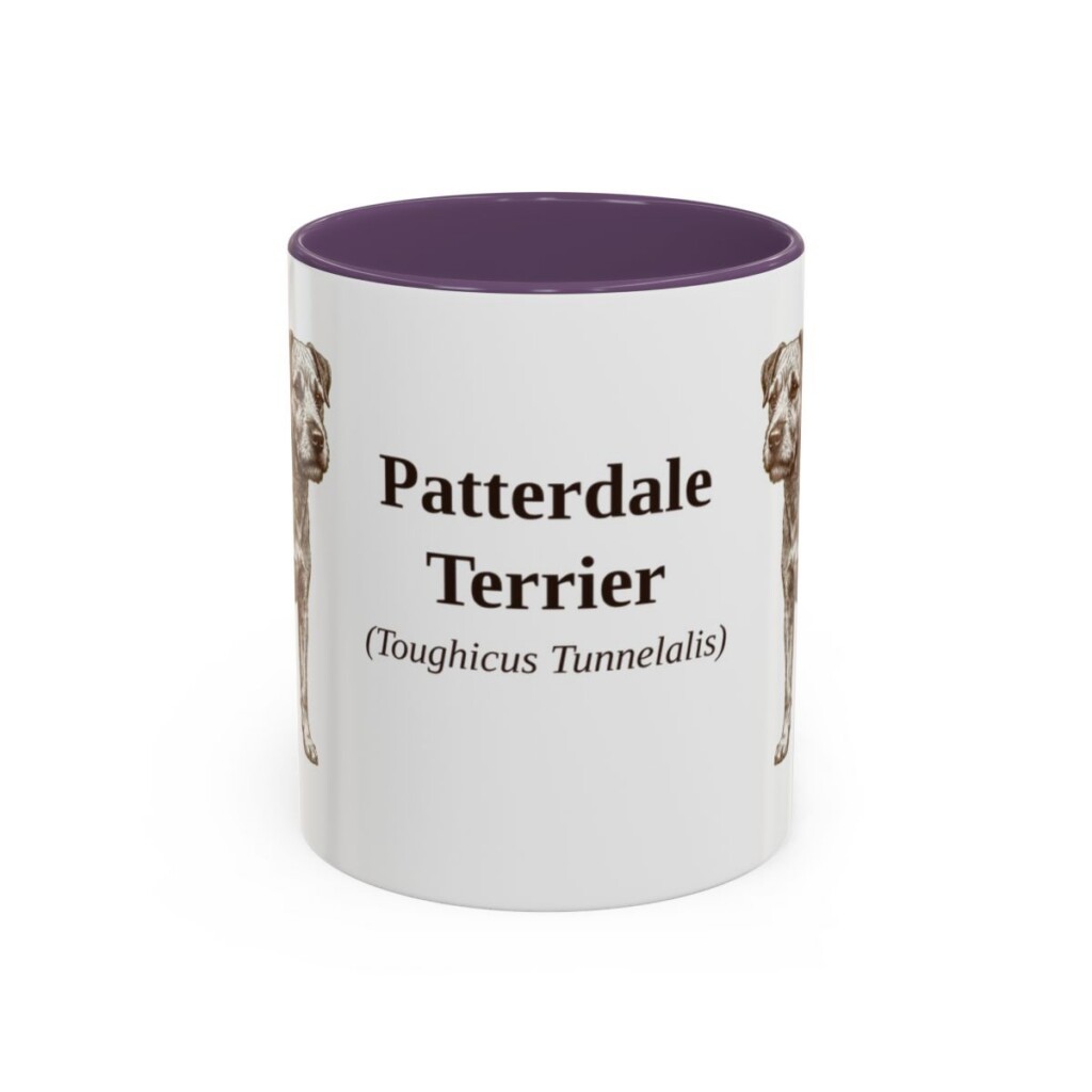 11oz-patterdale-terrier-mug-latin-purple 11oz Patterdale Terrier Latin Mug, Purple, front view