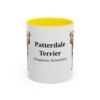 11oz-patterdale-terrier-mug-latin-yellow 11oz Patterdale Terrier Latin Mug, Yellow, front view