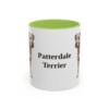 11oz-patterdale-terrier-mug-light-green 11oz Patterdale Terrier Mug, Light Green, front view