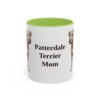 11oz-patterdale-terrier-mug-mom-light-green 11oz Patterdale Terrier Dog Mom Mug, Light Green, front view