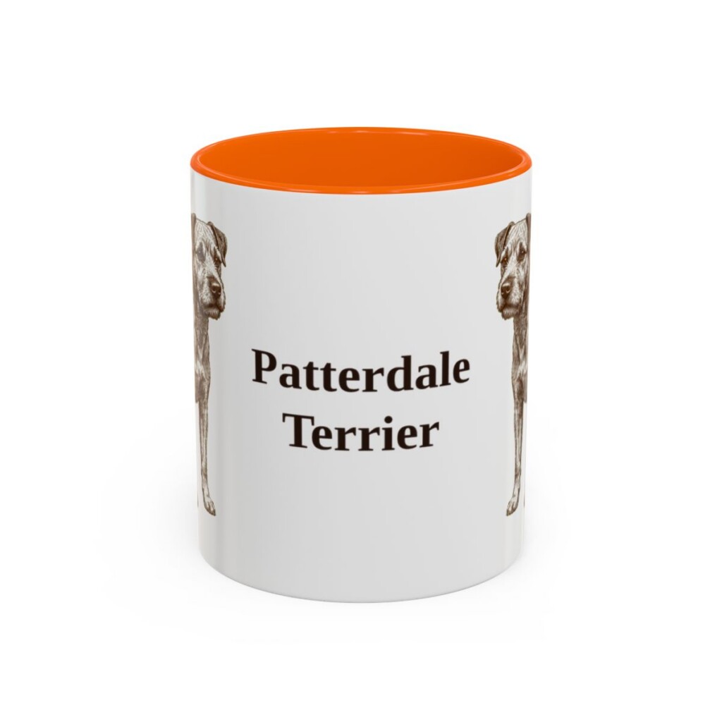 11oz-patterdale-terrier-mug-orange 11oz Patterdale Terrier Mug, Orange, front view