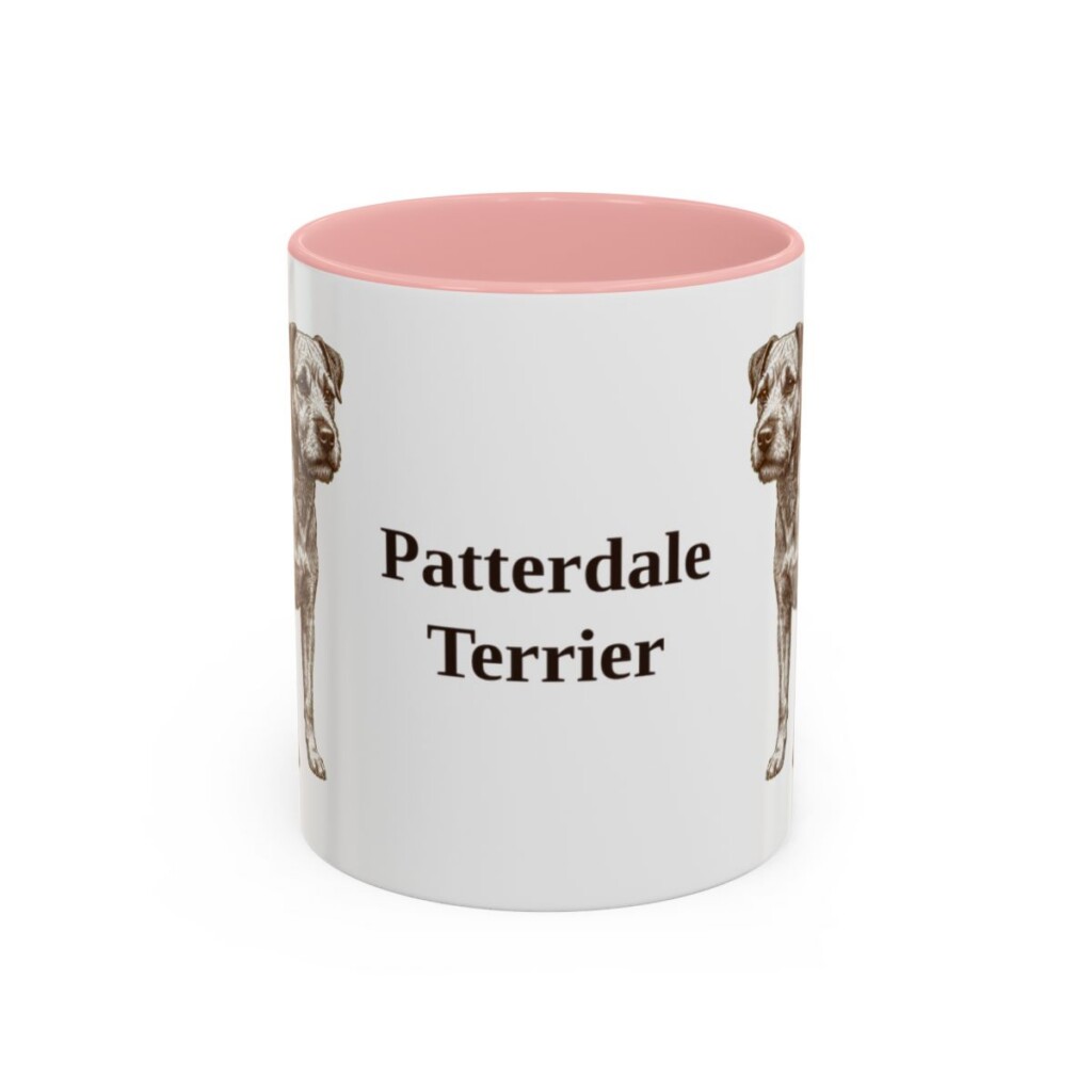 11oz-patterdale-terrier-mug-pink 11oz Patterdale Terrier Mug, Pink, front view