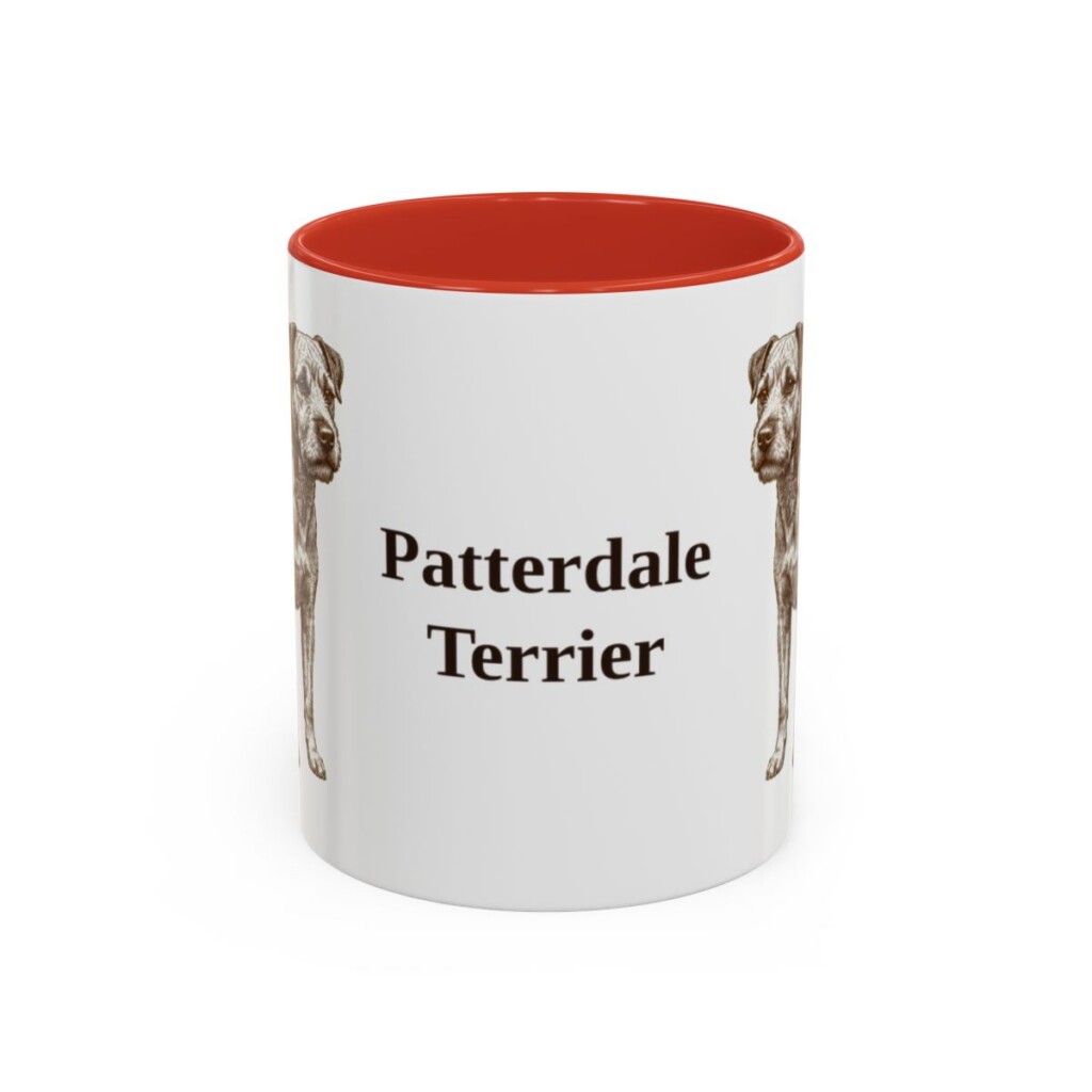 11oz-patterdale-terrier-mug-red 11oz Patterdale Terrier Mug, Red, front view