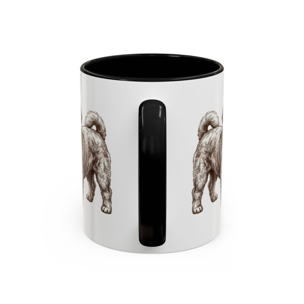 11oz Peke-A-Poo Dog Dad Mug, Black, back view
