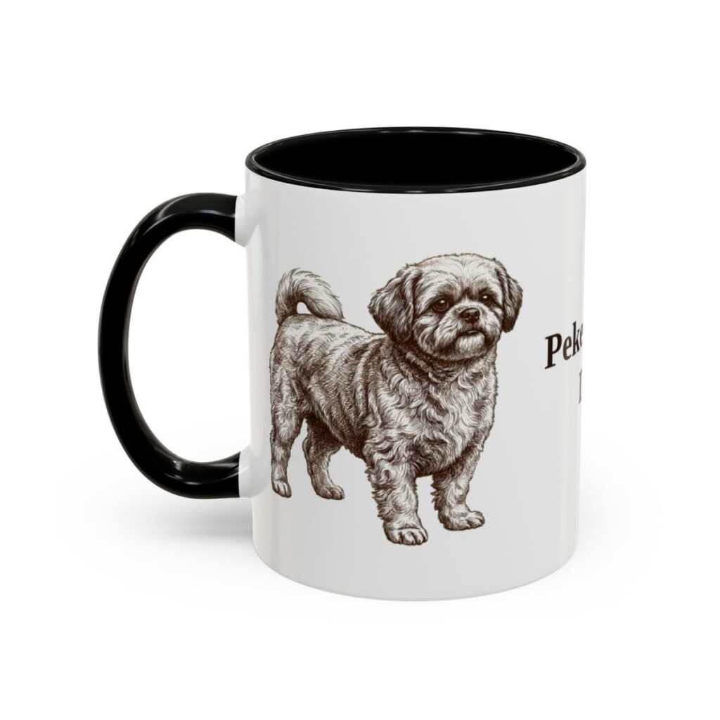 11oz Peke-A-Poo Dog Dad Mug, Black, left side view