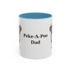 11oz Peke-A-Poo Dog Dad Mug, Light Blue, front view