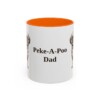 11oz Peke-A-Poo Dog Dad Mug, Orange, front view