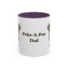 11oz Peke-A-Poo Dog Dad Mug, Purple, front view