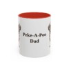11oz Peke-A-Poo Dog Dad Mug, Red, front view