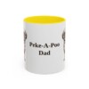 11oz Peke-A-Poo Dog Dad Mug, Yellow, front view