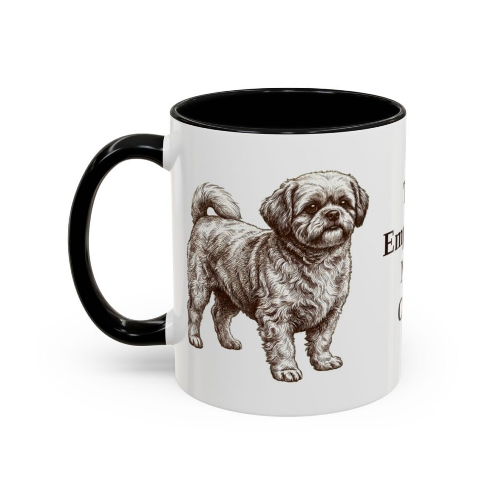 11oz Funny Peke-A-Poo Mug, Black, left side view