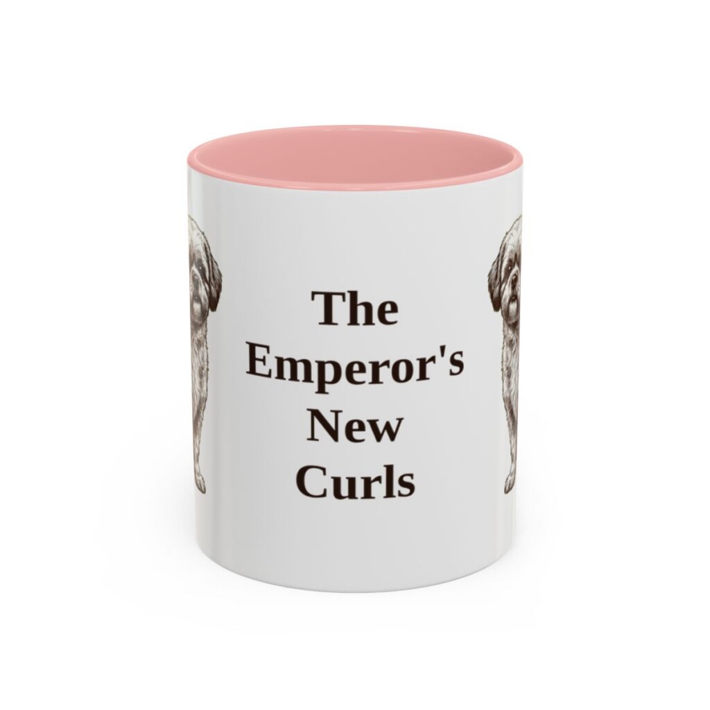 11oz Funny Peke-A-Poo Mug, Pink, front view