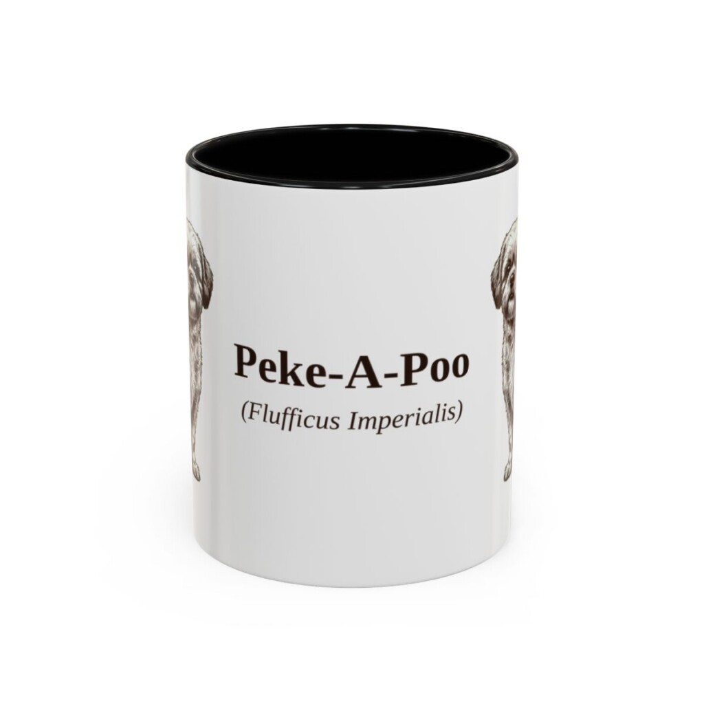 11oz-peke-a-poo-mug-latin-black-front 11oz Peke-A-Poo Latin Mug, Black, front view