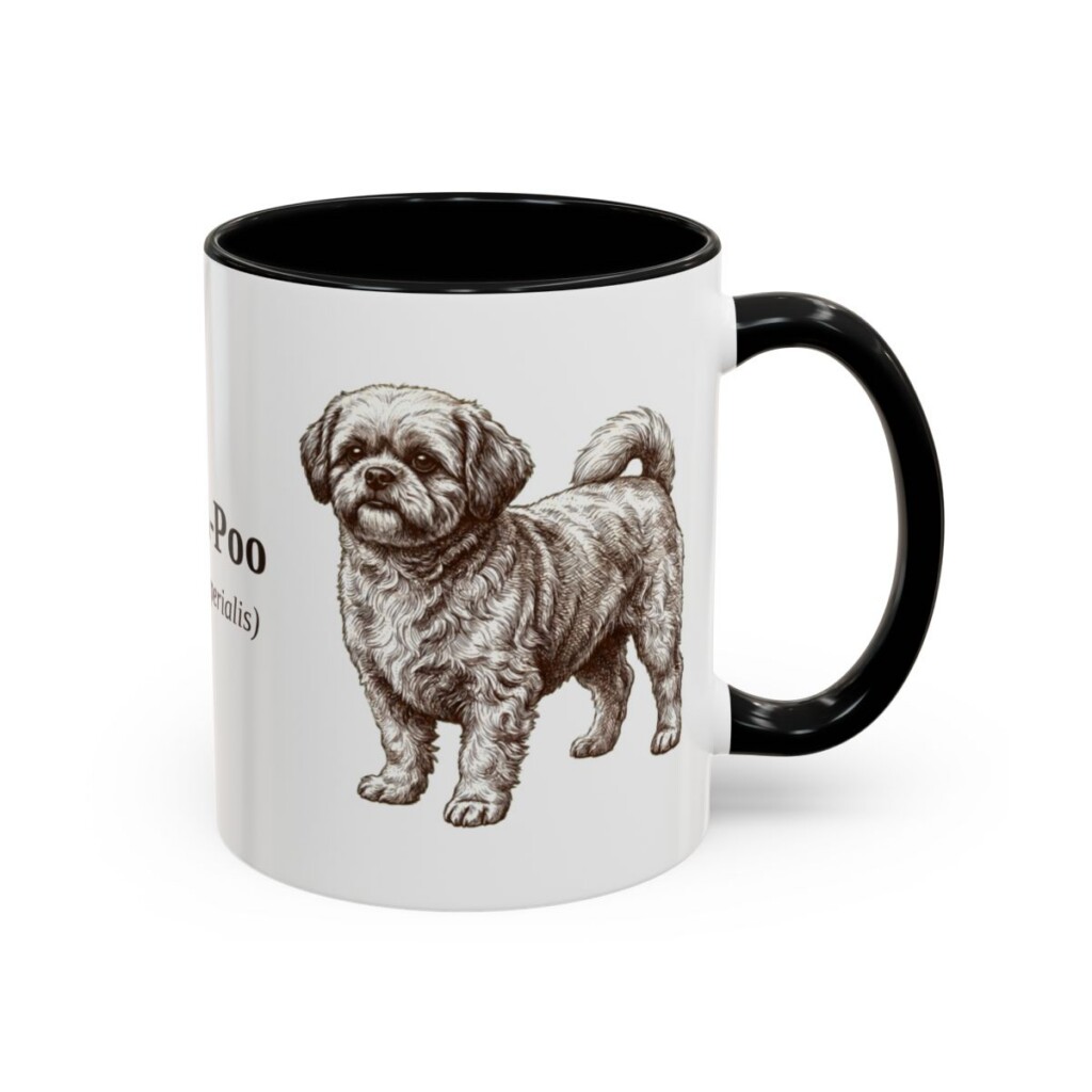 11oz-peke-a-poo-mug-latin-black-right 11oz Peke-A-Poo Latin Mug, Black, right side view