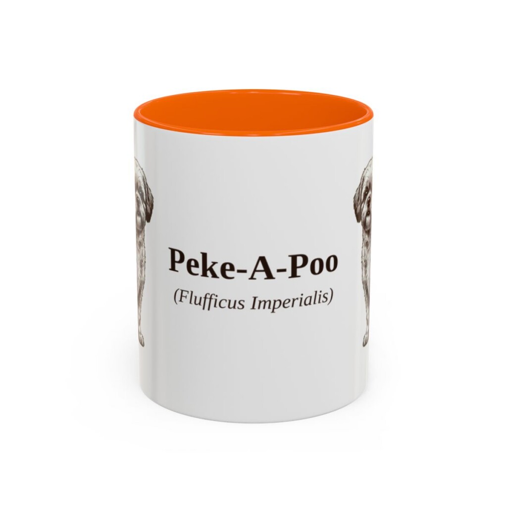 11oz-peke-a-poo-mug-latin-orange 11oz Peke-A-Poo Latin Mug, Orange, front view