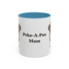 11oz Peke-A-Poo Dog Mom Mug, Light Blue, front view