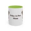 11oz Peke-A-Poo Dog Mom Mug, Light Green, front view