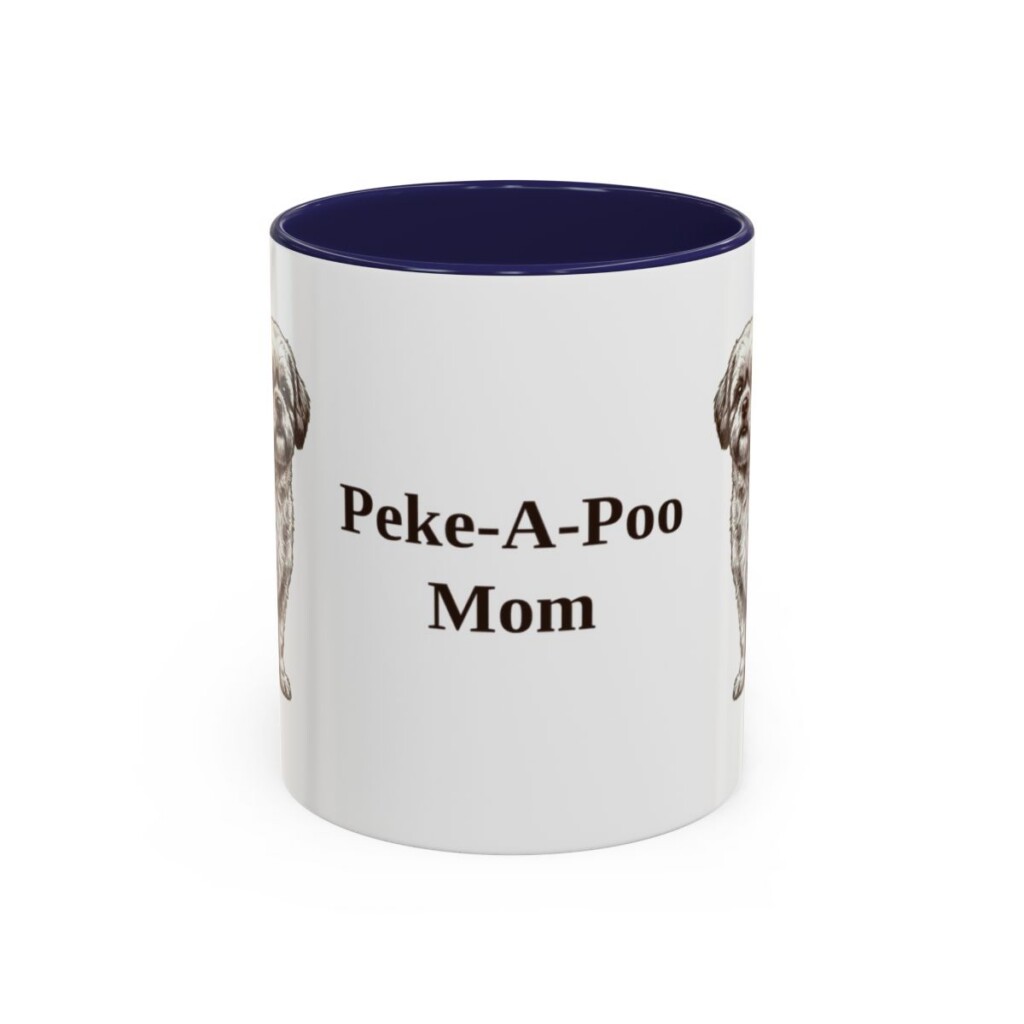 11oz Peke-A-Poo Dog Mom Mug, Navy, front view