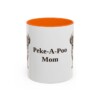 11oz Peke-A-Poo Dog Mom Mug, Orange, front view