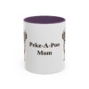 11oz Peke-A-Poo Dog Mom Mug, Purple, front view