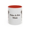 11oz Peke-A-Poo Dog Mom Mug, Red, front view