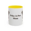 11oz Peke-A-Poo Dog Mom Mug, Yellow, front view
