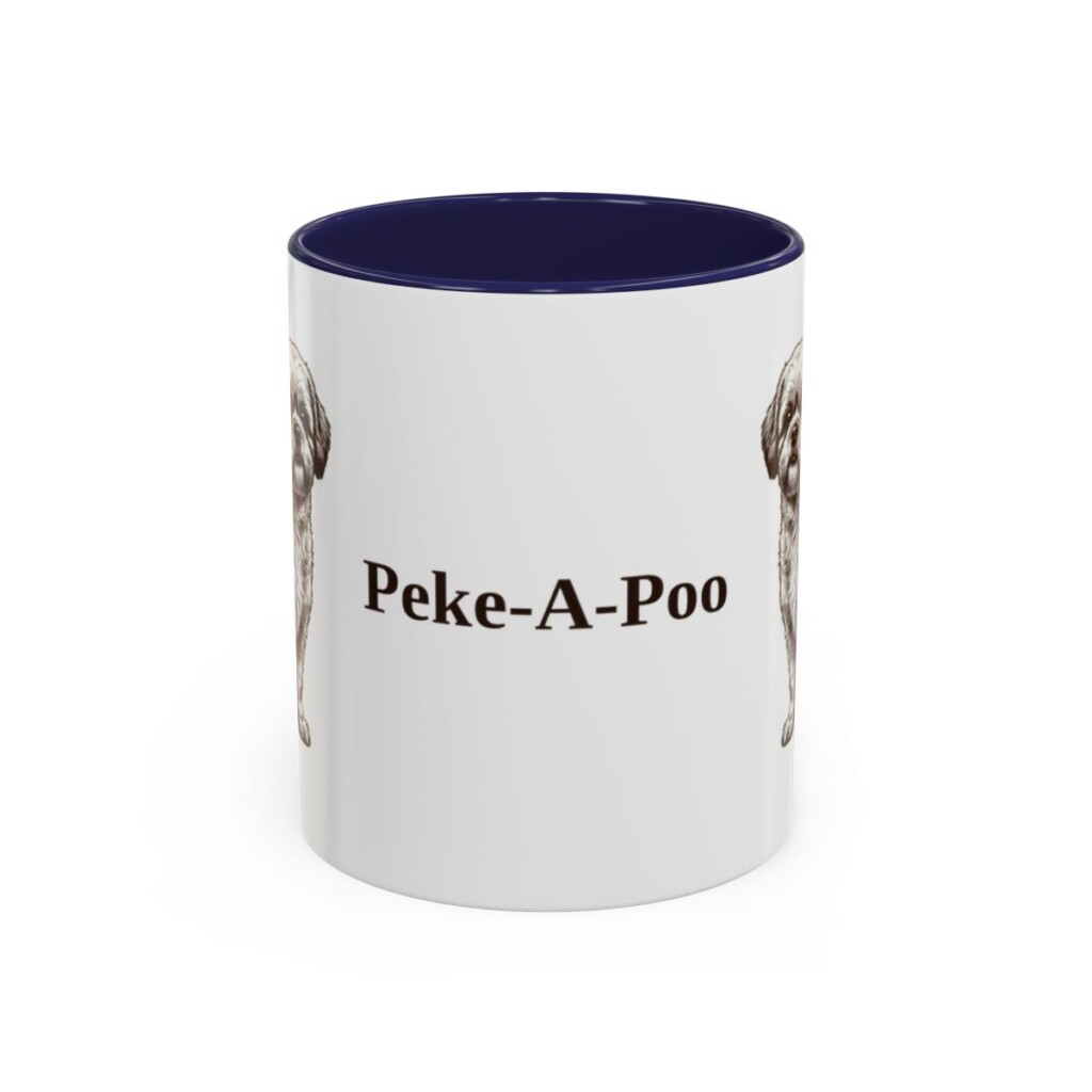 11oz Peke-A-Poo Mug, Navy, front view