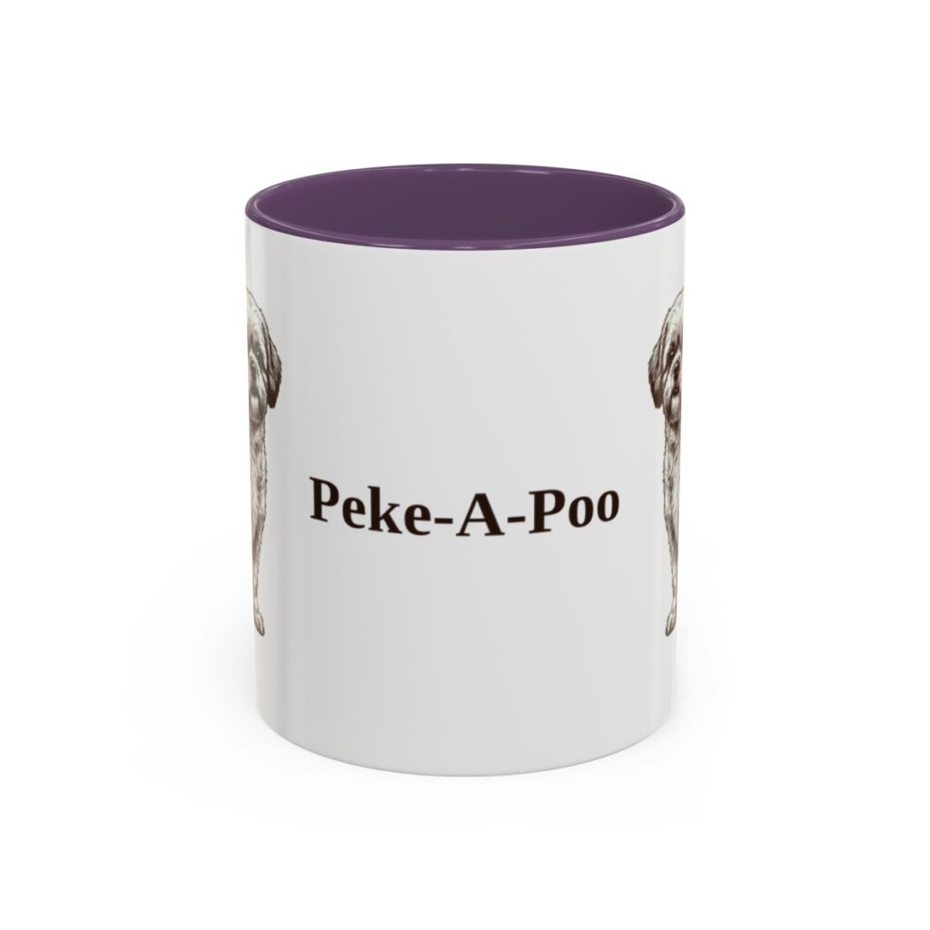 11oz Peke-A-Poo Mug, Purple, front view